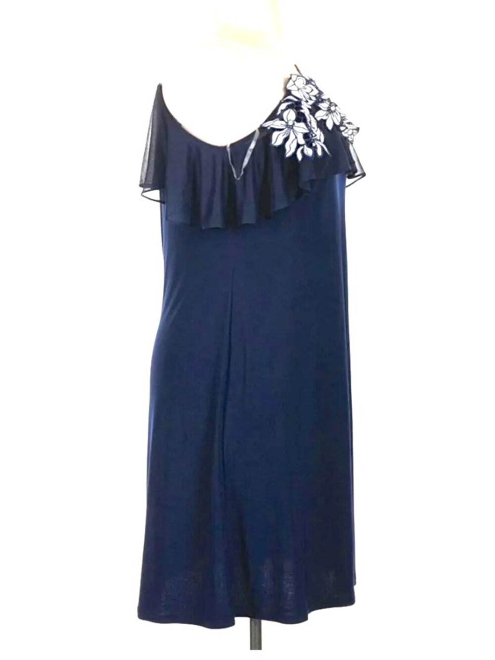 MSK Women's Embellished Off-The-Shoulder Blue and White Dress- Size XL- NWT - Picture 6 of 12